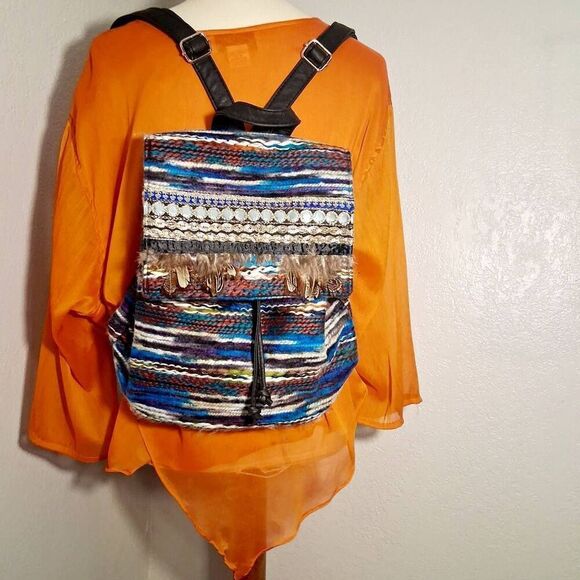 MIKA New York Boho Textile Backpack Purse - Picture 1 of 12